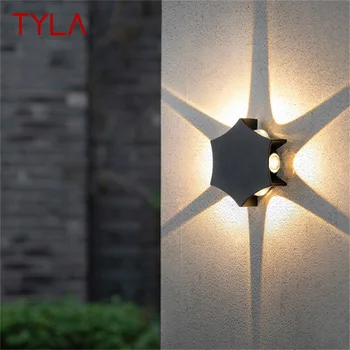 TYLA Креативные уличные настенные светильники Современная черная водонепроницаемая светодиодная простая лампа для дома, веранды, балкона, виллы