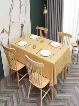 Домашний обеденный стол из искусственной кожи в скандинавском минималистичном стиле, скатерть, коврик для стола