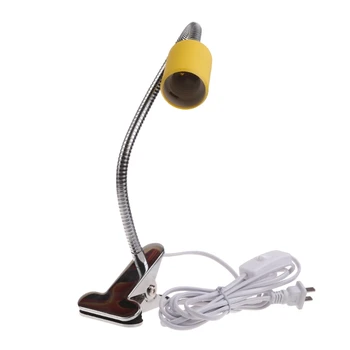 Зажим для розетки светодиодной лампы E27, держатель для лампы с кнопкой включения-выключения, гибкая шейка для крепления кабеля шириной до 7 см и длиной кабеля 295 см