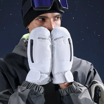 1 пара лыжных перчаток для сноуборда, противоскользящие перчатки с сенсорным экраном, перчатки для снега в холодную погоду, Ветрозащитные велосипедные теплые варежки для лыжного туризма, бега