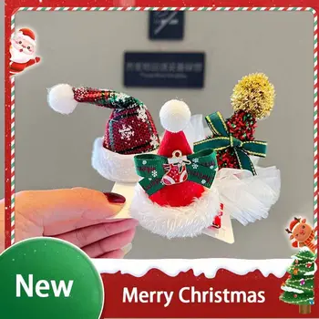 Декор Детские Подарки Детская Заколка для волос с бантом в виде Снежинки Рождественский костюм Корейские аксессуары для волос Рождественская Шляпа Заколка для волос