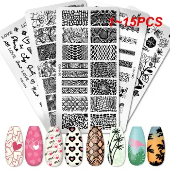 1 ~ 15ШТ Маникюрный набор для штамповки ногтей MouTeen002 с мультяшными ногтевыми пластинами Stamp King Для тиснения ногтей