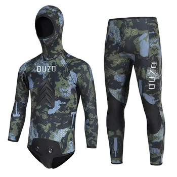 Камуфляжный гидрокостюм Неопреновые костюмы для серфинга 3,5 мм с капюшоном для подводной охоты и рыбалки Теплая одежда для дайвинга Roupa De Mergulho