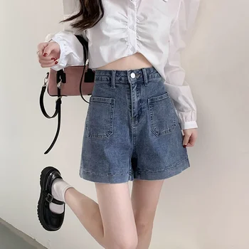 Джинсовые шорты большого размера, женские корейские свободные брюки, облегающие брюки, женские шорты